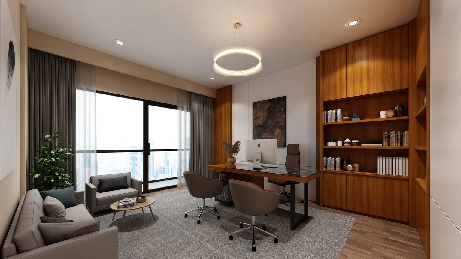 Corporate office fit-out in Dubai — reception and workspace interior