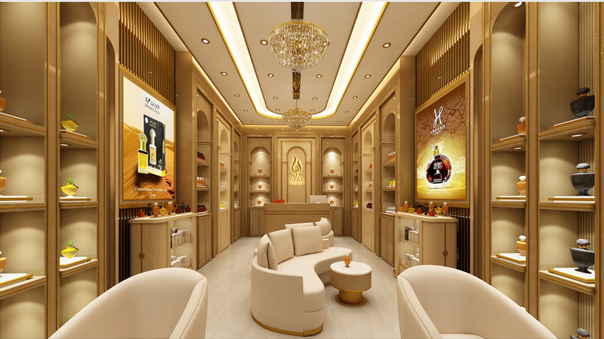 Premium fragrance retail interior